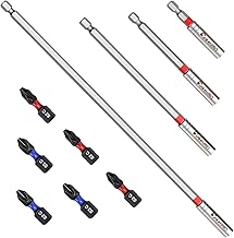 10 Stück. Bithalter magnetisch Set: 60/100/150/300 mm Bit-Verlängerung, inkl. 6 Profi-Bits (PH2…