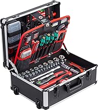 Meister Werkzeugtrolley 238-teilig – Mit Qualitätswerkzeug von Knipex & Wera – Teleskophandgriff…