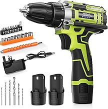12V klein Akkuschrauber Set, Akku bohrschrauber mit 2 * 2000 mAh Akkus, 3/8″ Bohrfutter, 18+1 Dre…