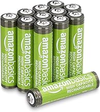Amazon Basics 12er-Pack wiederaufladbare AAA-NiMH-Akkus mit hoher Kapazität, 850 mAh, 1,2 V, bis…