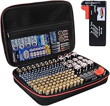Batterie Aufbewahrungsbox Organizer mit Tester Hält 200+ Batterienn, Batteriebox mit großer Kap…