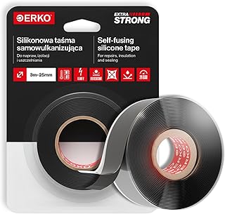 ERKO Selbstverschweißendes Silikonband Schwarz Wasserdicht 3m lang 25 mm breit Ideal für Schlau…