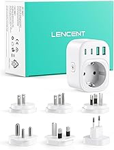 LENCENT Reiseadapter Weltweit Set Typ A, B, C, D, G, I, Universal Travel Adapter Internationaler …