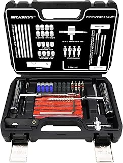 HASKYY Reifenreparaturset Reifenflickzeug Auto Reifen Reparatur Kit 53tlg – All in One Pannenset …