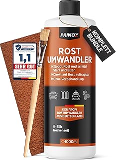 PRINOX Profi Rostumwandler 1000ml Set – Rostentferner u.a. für Auto und Fahrrad inkl. Schleifvli…