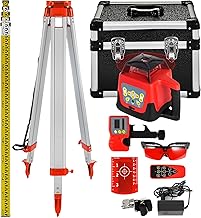 VEVOR Professional Rotationslaser max. Arbeitsbereich 500 m rot, Linienlaser 360 Grad Laser höhe…
