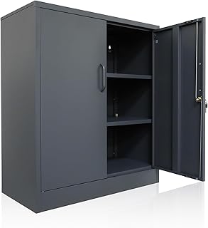 ONDIS24 Aktenschrank, Mehrzweckschrank, Schloss, verstellbare Ablagen, Stabil, belastbar, Doppelt…