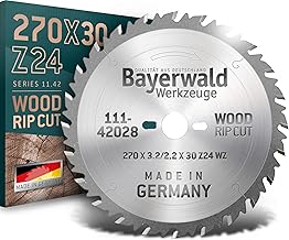 Bayerwald – HM Kreissägeblatt – Ø 270 mm x 3,2 mm x 30 mm | Wechselzahn (24 Zähne) | grobe, sc…