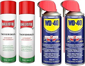 ELITE BBQ Komboset passend für 2x WD-40 400ml mit 2x Ballistol Universalöl 400ml – Profi-Set …