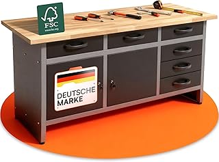 Ondis24 Werkbank Karsten Werktisch Packtisch 6 Schubladen Werkstatteinrichtung 160 x 60 x 85 (H) …