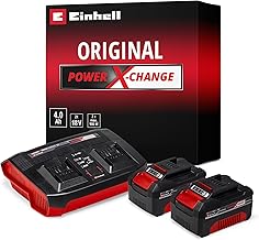 Original Einhell Starter Kit 2X 4,0 Ah Akkus und Twincharger Power X-Change (Li-Ion, 18 V, 75 min…