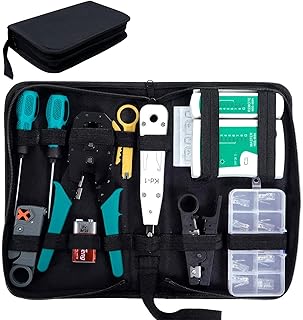 SGILE 12 in 1 Netzwerk Werkzeug Set für RJ45, RJ11, RJ12 – Crimpzange RJ 45, Netzwerk & LAN Ka…