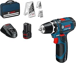 Bosch Professional 12V System Akku Bohrschrauber GSR 12V-15 (inkl. 2×2.0 Akku, Ladegerät, 39tlg….