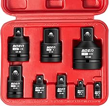 8 Stück Schlagadapter-Reduziersatz, 1/4″ 3/8″ 1/2″ 3/4″ Kraft-Stecknuss-Adapter, Impact Socket A…