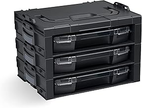 Bosch Sortimo i-BOXX Rack Aktiv Mit i-BOXX 72 Leer Schwarz | 3er Set | Stapelbarer Werkzeugkoffer…