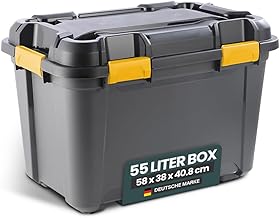 Kreher® Lagerbox Bunker Tough Aufbewahrungsbox mit Deckel und Silikondichtung (IP67/IPX7). Aus r…