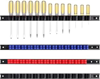 CASOMAN 4 pcs Screwdriver Organizer and Wrench Organizer, Hand Tool Holder, Plastic Rail Wrench H…