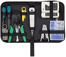 deleyCON 10-teiliges Netzwerk Werkzeug Set Mit Tasche Kabeltester Crimpzange LSA Auflegewerkzeug …
