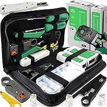 Retoo Netzwerk Werkzeug Set 9 in 1 Professionell, Etui, LAN Kabel Tester für RJ45, RJ1, Kabeltes…
