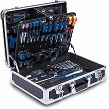 Scheppach TB200 Aluminium Werkzeugkoffer gefüllt 141-tlg Werkzeug Set | Werkstattkoffer bestück…