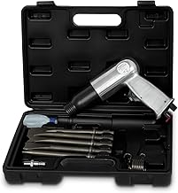 EBERTH Druckluftmeißel mit Koffer, Werkzeug-Set 10-teilig, 4500 Schläge/min, 5x Meißel 150 mm,…