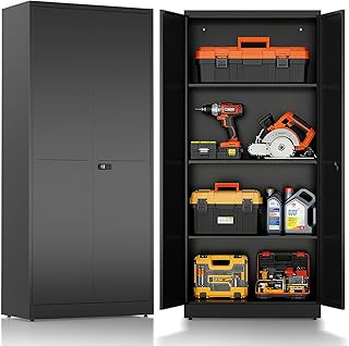 Metallschrank, Werkzeugschrank, Aktenschrank Abschließbar, Mehrzweckschrank mit Kombinationsschl…