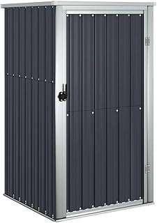 vidaXL Gartenschuppen, Verzinkter Stahl, Anthrazit, 88x89x159 cm, Abschließbarer Außenschrank f…