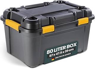 Kreher® Lagerbox Bunker Tough Aufbewahrungsbox mit Deckel und Silikondichtung (IP65/IPX7). Aus r…