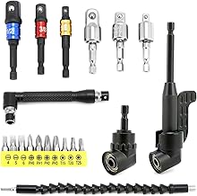 QWORK® 20 Stück Winkelschrauber Set, 2 x 105 ° Winkelschrauber Vorsatz Adapter, 1 x Bohrer Ver…