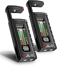AKIELO+ Digitaler Batterietester (2er-Pack) mit LCD Anzeige – Universal Batterie Tester & präz…