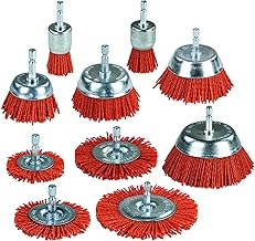 SALI 10 Stück Nylon-Filament-Schleifdrahtbürsten-Set mit 1/4 Zoll Sechskantschaft, 6 Größen N…