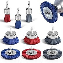 9 Stück Nylon-Scheibenbürste, Nylonbürste mit 1/4 Zoll Sechskantschaft, Nylondraht-Topfbürste…