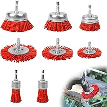 8 Stück Nylonbürste Schleifbürsten Bohrmaschine, Nylon Bürste mit 1/4 Zoll Sechskantschaft Sc…