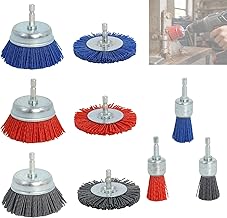 9-teiliges Nylonbürsten Bohrmaschinen Set – Schleifbürsten Aufsatz zum Entrosten, Entlacken, …