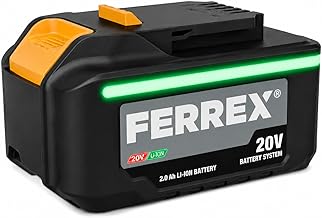FERREX 20V Li-Ion Akku, 2 Ah, Schwarz, für FERREX 20V Akku-Werkzeuge, Ersatzakku mit Schutz gege…