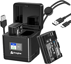 Anegine LP-E6P Akku 2750mAh und LCD Dual Ladegerät mit Schlüsselband für Canon EOS R5, EOS R5 …