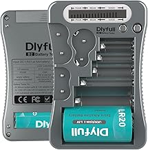 Dlyfull LCD Universal Batterietester für AA AAA C D 9V Digitaler Testgerät für CR123A CR2 CRV3…