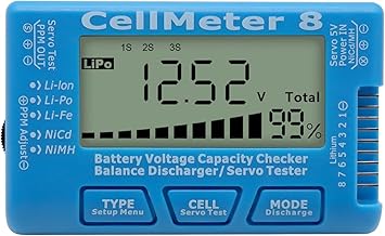 8 Digitaler Batteriekapazitätsprüfer AYWHP Digital Battery Checker Servotester LCD-Hintergrundb…