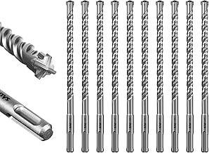 SALI SDS Plus Bohrer Set 10x210mm 10 tlg. Hammerbohrer Set Betonbohrer mit 4 Hartmetall Spitze Pr…