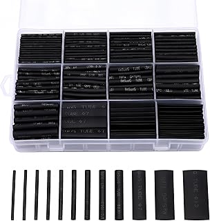 Vinabo Schrumpfschlauch Set 900 Stück, 2:1 Schrumpfverhältnis, 12 Größen von 1mm bis 13mm, 45…