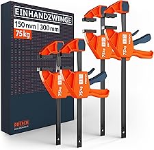 PRESCH Einhandzwingen 150mm & 300mm 4 Stk. – Zwingen Set mit 75kg Spannkraft für sofortiges Fi…