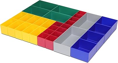 1a-TopStore 32-teiliges Universal-Einsatzkasten-Set, Gelb, Grün, Rot, Grau, Blau, Polystyrol PS,…