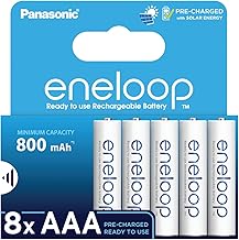 eneloop – AAA Akkus Wiederaufladbar (8 Stück) – 800 mAh NiMH Batterien