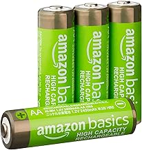 Amazon Basics 4er-Pack wiederaufladbare AA-NiMH-Batterien mit hoher Kapazität, 2400 mAh, 1,2 V, …