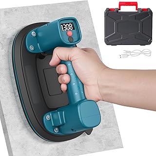 Akku Saugheber, 300 kg Tragkraft, Elektrischer Vakuumheber mit LCD-Anzeige & 4000 mAh Akku, Auto …