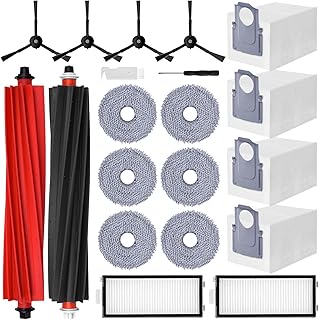 Zubehörset für Roborock Qrevo Master/Qrevo Slim, 4*Staubbeutel 2*Main Rollbürste 4*Seitenbürs…