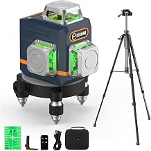Kreuzlinienlaser mit Stativ, CIGMAN 3×360 Grad Grün Selbstnivellierend Laser Wasserwaage mit 1,5…
