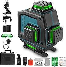 QUPERR 4D Kreuzlinienlaser Grün, 4×360° selbstnivellierende Laser Wasserwaage mit 16 Linien, Li…