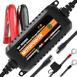MOTOPOWER MP00205B 12 V 1000 mA Ladegerät/Batterieerhaltung, vollautomatisch, Schwarz | Laden un…