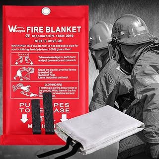 wucgea Löschdecke für küche – Feuerlöschdecke DIN EN 1869:2019 Sicherheit Glasfaser Brandschu…